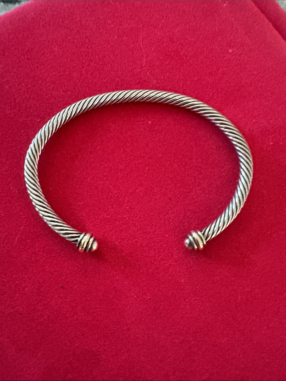 David Yurman Sterling Cable Open Cuff Bracelet - Silver